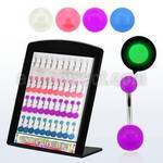 dmbna5 box of 316l steel belly piercings with 5 8mm glow balls