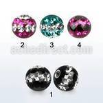dmfr5 5mm ball with ferido glued triple line multi crystals