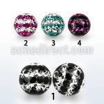 dmfr8 8mm ball with ferido glued triple line multi crystals
