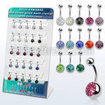 dmix13 display w belly banana w multi crystal ferido lower ball