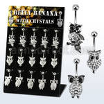 dmix6b display w 15 pcs. of assorted style owl belly bananas