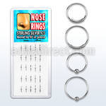 dmvns display of silver nose rings with ball without ball