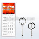 dnbr1 box of silver nose bones with 2mm balls on slave hoop