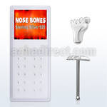 dnbvft box of silver nose bones with a footprint design top