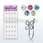 dncl2 box w 24 silver fake nose clips w wire flower w crystal