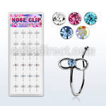dncl6 box w 24 silver fake nose clips w infinity w crystal