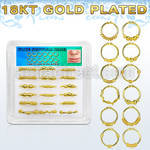 dnsm102 box w silver fake septum rings w real 18k gold plating 