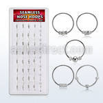 dnsm147 box w 40 silver seamless nose hoop w balinese wire