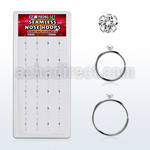 dnsm150 box w 40 silver seamless nose hoop w 1.5mm clear cz