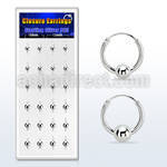 dnsm168 box w 12 silver ball closure earrings 14g 4 5mm balls