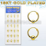 dnsm169 box w 12 gold silver ball closure earring 16g 3 4mm ball