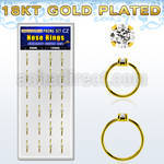 dnsm173 box 24 18k gold plated silver nose rings w 1.5mm cz top 