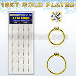dnsm174 box 24 18k gold plated silver nose rings w 2mm cz top 