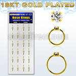 dnsm175 box 24 18k gold plated silver nose rings w 2.5mm cz top 