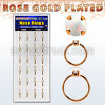 dnsm184 box 24 rose gold plated silver nose ring w 2.5mm opal