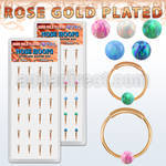 dnsm193 box w rose gold silver endless nose hoop w 3mm opal ball