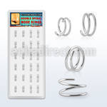 dnsm231 box 24 pcs. of sterling silver spiral nose rings, 20g
