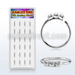 dnsm265 925 silver seamless nose rings 1.5mm prong set clear crystals