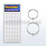dnsm32 box w silver nose hoops w a single ball 8 10mm
