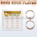 dnsm33 box of rose gold silver nose hoops w ball without ball