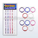 dnsm41 box w assorted color plated silver noose hoop 8 10mm