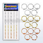 dnsm44 display w plain and plated silver nose hoops