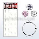 dnsm48 box w silver noose hoop w a 1 5mm prong set round cz top