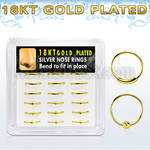 dnsm7 box of gold silver nose hoops with ball without ball
