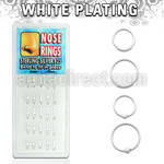 dnsp1 box of white silver nose hoops with ball endless hoops