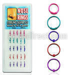 dnsp5 color silver hoop nose rings w ball endless hoops