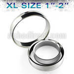 dpgxl xl high polished 316l steel double flared flesh tunnel