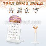 drbimc board w bio flex labret w push in 14k rose gold top w cz