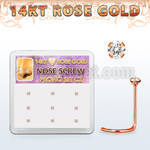 drsc2 box w 9 14kt rose gold nose screws w 1.5mm czs