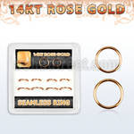 drsel1 box w 8 pieces of 14k rose gold seamless rings 0.8mm 