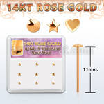 drys1 box 14kt rose gold bend it nose stud w mix shaped top