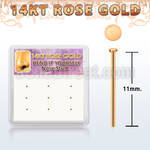 drys27 box w 14kt rose gold bend it nose stud round flat top