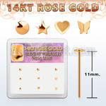 drys2 box 14kt rose gold bend it nose stud w mixed top