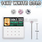 dwys7 box w 14kt white gold bend it nose studs w 1.5mm czs