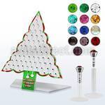 dxmas4 xmas tree display of bio flex labret w push in jewel