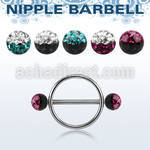 efrnpe5 316l steel nipple shield w 2 5mm multi crystal balls