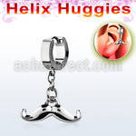 ehh517 steel helix huggie w plain mustache 