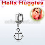 ehh632 helix huggie w a dangling plain anchor design