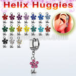 ehhfl15 helix huggie w a dangling crystal flower