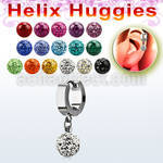 ehhfr helix huggie w a ferido glued multi crystal ball