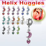 ehhmh helix huggie w a dangling moon with heart