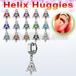 ehhtu1 helix huggie w a dangling crystal tulip flower design