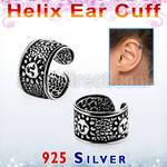 ehvcf10 sterling silver helix ear cuff with vintage sun design