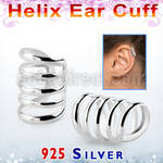 ehvcf11 sterling silver helix ear cuff with five plain rings