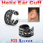 ehvcf12 sterling silver helix ear cuff with double chain pattern