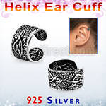 ehvcf17 sterling silver helix ear cuff with a turtle design